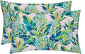 RSH DECOR: Lumbar Throw Pillows Set of 2 | 20” x 12" | All-Weather Spun Fabric | Water and Fade-Resistant | Outdoor Support Pillows for Patio Furniture | Vida Opal Pineapple