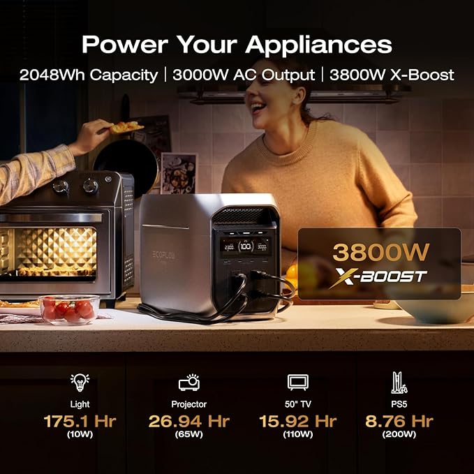 EF ECOFLOW Portable Power Station DELTA 3 MAX Plus with DELTA 3 MAX Plus Extra Battery
