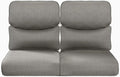 Pop 22x25/22x24 Outdoor Seat Cushions Set of 2 - Comfortable High Back Water-Resistant Patio Wicker Chairs Cushion for Dining Rocker Glider Loveseat Couch Sectional Sofa - Grey/Smile