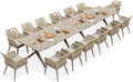 PURPLE LEAF 16 Pieces Outdoor Patio Dining Set All-Weather PE Rattan Furniture Set with All Aluminum Frame Outdoor Table and Chairs Set for 14 People Lawn Garden Backyard Deck, Champagne