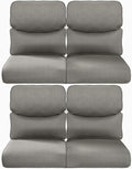 Pop 22x25/22x24 Outdoor Chair Cushions Set of 4 - Heavy Duty High Back Replacement Zippered Cushion for Patio Furniture Set Dining Rocking Chairs Loveseat L-Shape Sofa - Grey/Smile
