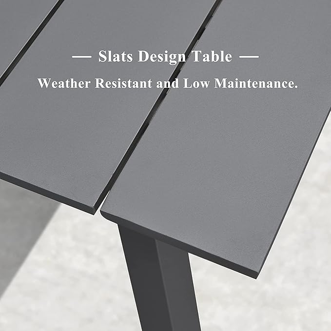 PURPLE LEAF 9 Pieces Outdoor Table and Chair Set Patio Furniture Set with Large Rectangular Table and 10 French Dining Chairs for Poolside Deck Colorful Patio Dining Set