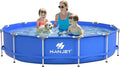 Above Ground Pool,PE Frame Deep Swimming Pool, Family Pool,Large Above Ground Pool Easy Set, Outdoor Backyard Pool for Kids, Adults,Dog 12ft x 30inch