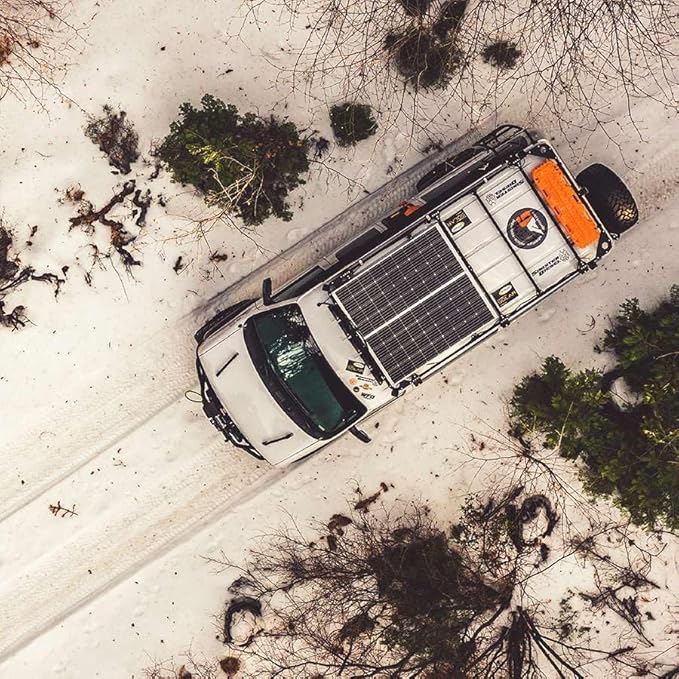 Go Power Overlander Charging Kit 200W - 12V Solar Panel Kit w/ 30-Amp Bluetooth® PWM Controller, Expandable Up to 600W, Includes 2X 25ft Solar Output Cables (Male and Female) for RV & Dry Camping Use