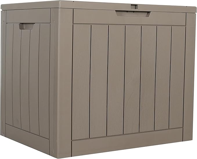 BTEXPERT Set of 5, Indoor Outdoor Storage Box, 30 Gallon Resin Deck Container for Package Delivery Patio Furniture Cushions Garden Tools Pool Sports Equipment UV Resistant Waterproof Lockable