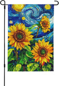 Sunflower Garden Flag Vertical Double Sided Outdoor Yard Flags 12.5x18 Inch Burlap Banners for House Lawn