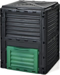 Goplus Compost Bin, 80 Gallon (300 L) Large Outdoor Composting Box w/Top Flip Latch-on Lid, Bottom Exit Door, BPA Free Material, Grass Food Trash Composter Barrel for Garden Yard, Easy Assembly
