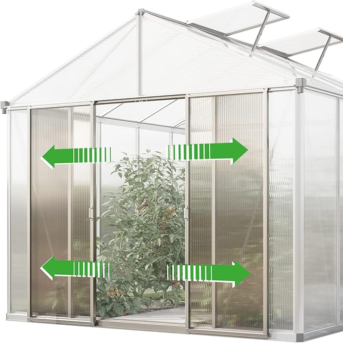 Greenhouse Rubin 5 Aluminum Frame 8.6 x 10.5 ft with Approx. 10 mm Polycarbonate Panels