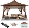 COBIZI 12x12 Pop Up Gazebo On Clearance Canopy Tent Easy Up Outdoor Gazebo Waterproof Upgrade with Mosquito Nettings and Carry Bag for Patio Garden Lawn