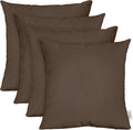 RSH DECOR: Sunbrella Square Throw Pillows Set of 4 | 24" x 24" | Water and Fade-Resistant Performance Fabric | Outdoor Pillow Covers with Down-Alternative Inserts | Made in USA (Canvas Java Brown)