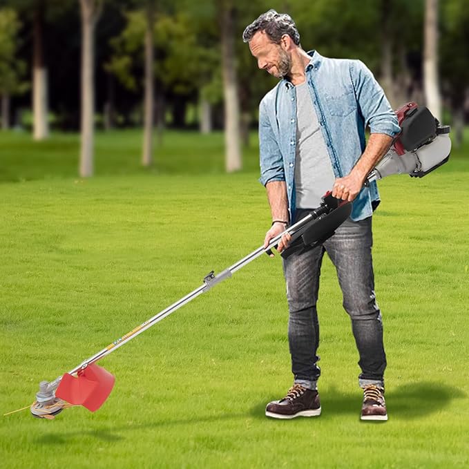 Gas Powered Trimmer, 35.88cc Gas Powered Weed Eater 8500RPM Gas Weed Eater with Goggles for Home Lawn Mowing and Orchard Mowing 10.24 x 8.66 x 10.63 Inch