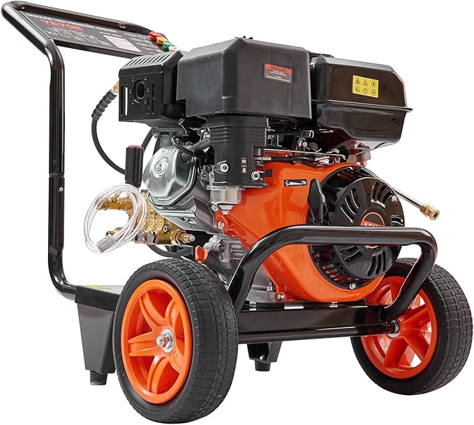VEVOR Gas Pressure Washer, 4400 PSI 4.0 GPM, Gas Powered Pressure Washer with Copper Pump, Spray Gun and Extension Wand, 5 Quick Connect Nozzles, for Cleaning Cars, Homes, Driveways, Patios