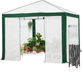 EAGLE PEAK 10x10 Portable Walk in Greenhouse with Polyester Reinforced Corners, Instant Pop up Indoor Outdoor Gardening Green House, Roll Up Zipper Entry Doors and Mesh Windows, Green/White