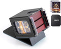 MTG Deck Box, Double Display Window MTG, Commander Deck Box Fits 120+ Single Sleeved Cards, PU Leather Magnetic Closure Card Box with 2 Dividers&2 Toploaders for TCG, CCG, Black/Grey