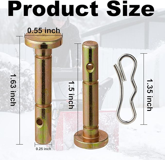 Shear Pins and Cotter Pins Fit for MTD Snowblower - Shear Pins 30pcs and Cotter Pins 30pcs Compatible for Cub Cad et Troy Bilt Craftsman 24" 26" Snow Thrower, Replace 738-04124A 714-04040