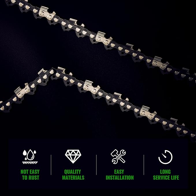 7" Chain Pitch: 1/4" Low Profile 44Drive Links Replacement Chain For 2-in-1 Cordless Pole Saw & Mini Chainsaw .043" Gauge