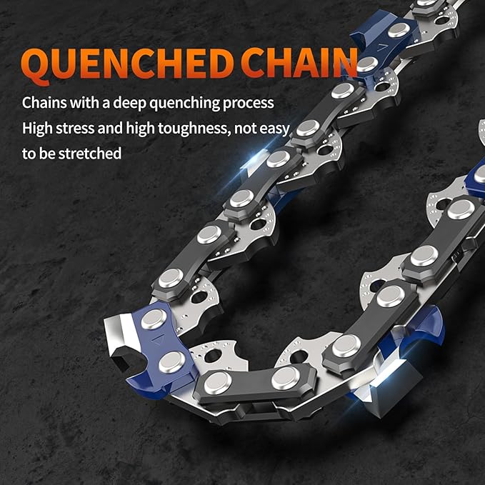3Pcs 8 Inch Mini Chainsaw Chain, 8 Inch 1/4" LP Pitch .043" Gauge 45 Drive Links, Replacement Chains for Portable Mini Chainsaw, Guide Saw Chain for Chainsaws (8"-45DL-1/4"LP .043"-3pcs)