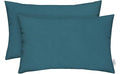 RSH Décor Jumbo Lumbar Pillow Covers – Set of 2 | 26" x 16" | for Outdoor Patio, Lounge, Adirondack, Deck | Water & Fade-Resistant | Includes Down-Alternative Inserts | Peacock