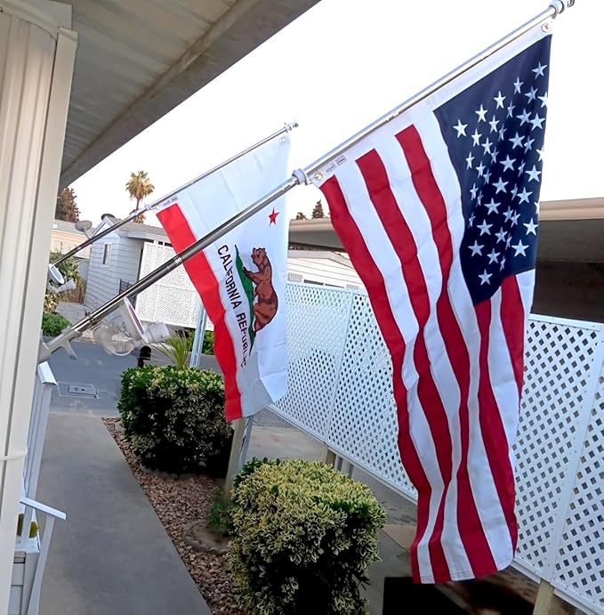 California Republic State Flag 3x5 FT Made in The USA-Heavy Duty Vibrant Colors Double Sided Cali CA Flag with 2 Brass Grommets for Home/Company/Indoor Outdoor Decoration