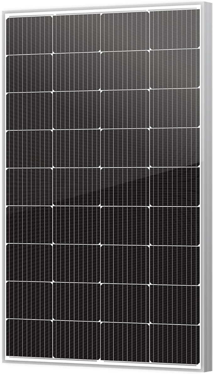 Newpowa 10BB Cell 200W Monocrystalline 200 Watt 12V Solar Panel and a Set of Z Brackets High Efficiency Mono Module RV Marine Boat Off Grid