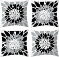 Qahing Pack of 4 Outdoor Waterproof Pillow Covers 18x18 Decorative Outdoor Throw Pillows Garden Square Cushion Cases for Patio Furniture, Couch, Tent Sunbrella, Bench, Black Grey