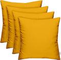 RSH DECOR: Sunbrella Square Throw Pillows Set of 4 | 24" x 24" | Water and Fade-Resistant Performance Fabric | Outdoor Pillow Covers with Down-Alternative Inserts | Canvas Sunflower Yellow