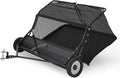42" Lawn Sweeper Tow Behind, Heavy Duty Yard Sweeper Pull Behind with 21 Cu.Ft Large Hopper & Adjustable Sweeping Height, Universal Leaf Grass Collector for Tractor ATV UTV, Black