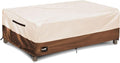 Outdoor Coffee Table Cover Waterproof, Patio Rectangular Side Table Covers, 42W x 26D x 16H Inches Outdoor Tables Cover,Beige&Brown