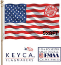 American US Flag 5x8 FT 100% Made in The USA- Heavy Duty Vibrant Colors Double Sided United States Flag with 3 Brass Grommets for Home/Company/Indoor Outdoor Decoration (FMAA Certified)