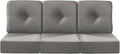 Luxury 22x24/22x25 6-Inch Patio Chair Cushions Set of 3 - Memory Foam Deep Seat Water Repellent Patio Cushion for Lawn Dining Rocking Swivel Chairs Loveseat 3-Seater Sectional Sofa - Grey