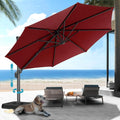 HOTIME10ft Large Cantilever Patio Umbrellas - Upgrade and Intensify - with 360 Rotation and 5 Angles Adjustment - Aluminum Offset Pool Umbrella Square Outdoor Umbrella for Patio Garden Deck Pool