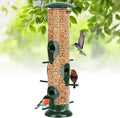 FEED GARDEN Metal Tube Bird Feeders for Outdoors Hanging, 6-Port Bird Feeder for Outside, Finch Feeders for Outside, Squirrel Proof Bird Feeders with Heavy Duty Metal Lid, Chew-Proof