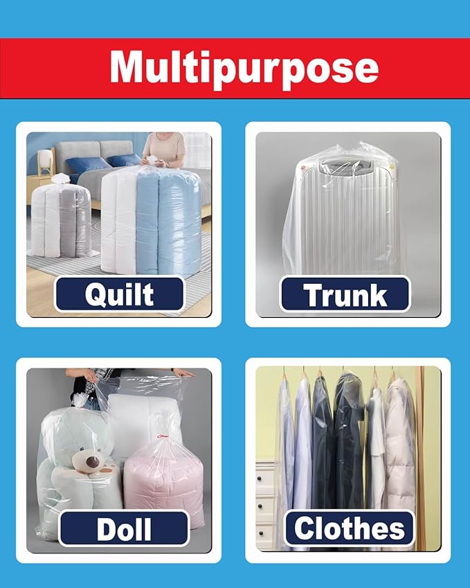 6 Mil Clear Contractor Bags - 20 Pack Heavy Duty Contractor Trash Bags for 50/55/60 Gallon Large Clear Garbage Bags (Extra Thick, Tear Resistant) (32" X 52")