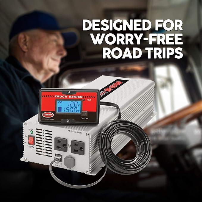 Tundra M Series - Truck Power Inverter - Modified Sine Wave 1500W / 12 Volts DC to 120 Volts AC - M1500