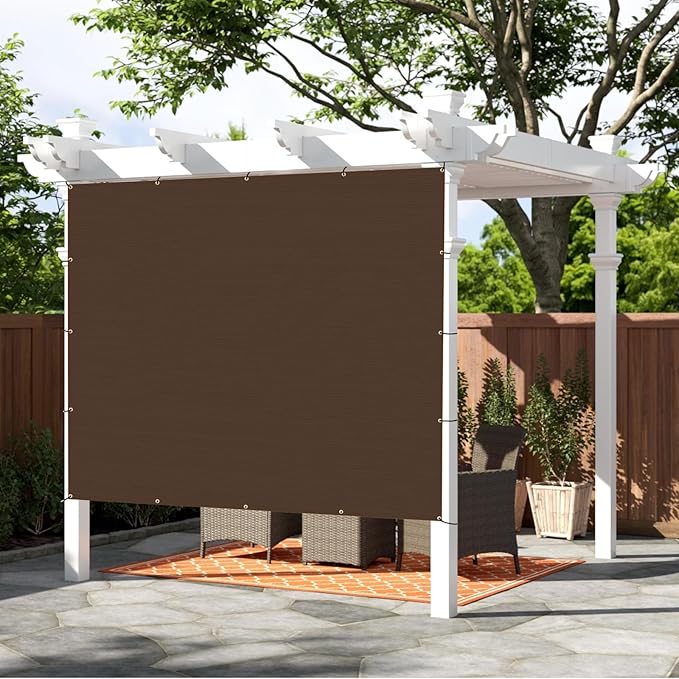 SUNNY GUARD Shade Cloth Custom Size 10x19 FT Sun Shade Screen Fabric Shade Cover Tarp with Grommets for Pergola Backyard Garden, Brown(We Customized)