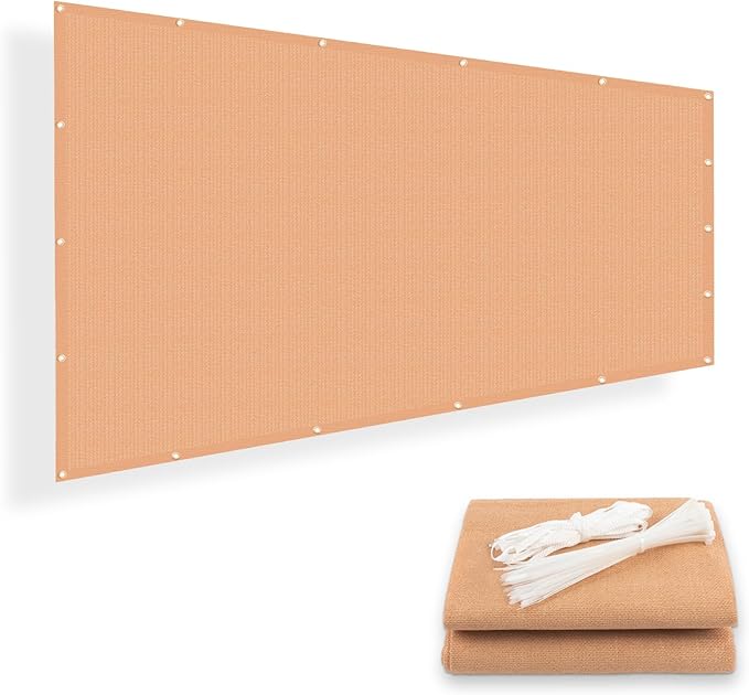 SUNNY GUARD Shade Cloth Custom Size 8x13 FT Sun Shade Screen Fabric Shade Cover Tarp with Grommets for Pergola Backyard Garden, Peach Fuzz(We Customized)