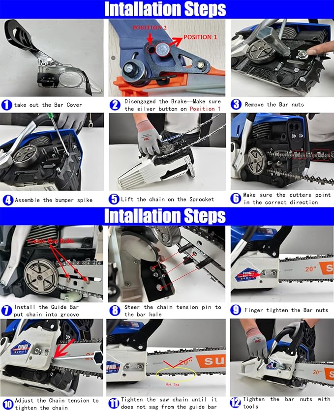 62cc 20 Inch Gas Chainsaw 2-Stroke Petrol Gasoline Chain Saw for Wood Cutting Logging Yard Work