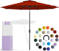 Midtown Umbrellas 10-Year-No-Fade - 10 Ft - UV Proof Apple Red Polyester Fabric - Umbrella Outdoor Patio, Aluminum Frame Large Patio Umbrella for Garden, Pool & Deck - Black Pole