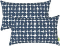 LVTXIII Outdoor/Indoor Lumbar Pillows, Decorative Patio Lumbar Cushions, Fluffy Water Repellent Garden Cushions for Home Patio Coach Sofa Use, 12×20 Inch, Pack of 2, Tie-dye Navy