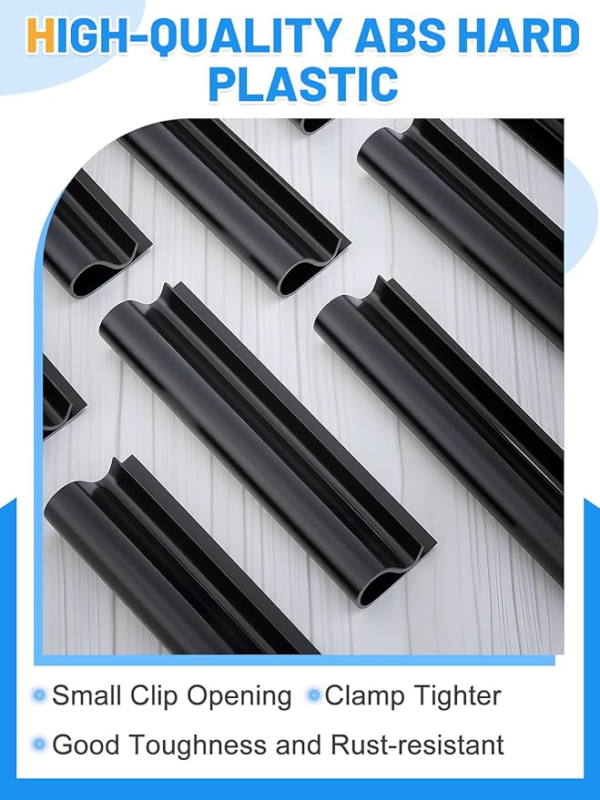 32 Pcs 4.7" Winter Pool Cover Clips - Pool Closing Kit for Above Ground Steel Wall Pools, Wind Guard Clamps for Securing Cover Tightly(Black)