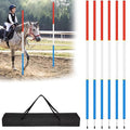Red White Blue Pole Bending Poles for Horses - Set of 6 | Lightweight, Portable Horse Training Poles | Horse Training Equipment for Agility, Patterns, Obstacles - Easy Storage & Setup