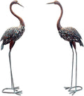 2 Pack Beautiful Heron Outdoor Garden Statue Ornament Realistic Metal Heron Lawn Yard Patio Decorations Art Sculpture Outside Decor Gift for Women Grandma Birthday,48" Tall Brone Heron