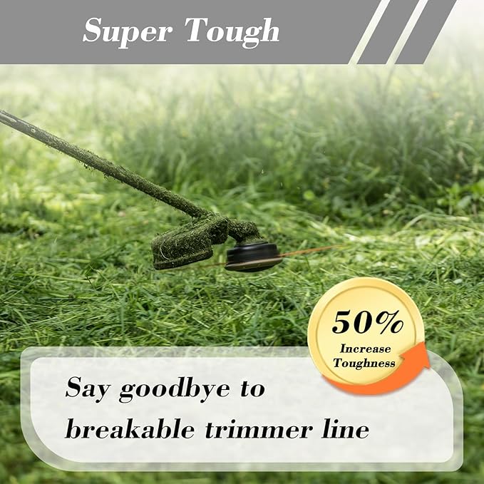 Cluparis 5-Pound Super Heavy Duty Trimmer Line .095-Inch-by-1365-ft Square Pro Trimmer Line Spool 3-Component Tri-Extrusion Weed Eater String with Super Line Cutter
