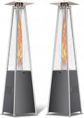 HUGROVE Pyramid Patio Heater for Large Area, 48,000 BTU Rapid Heating Outdoor Propane Heater With Wheels and Weatherproof Cover, Triple Protection System for Patio, Backyard, Garden, Pool (2 heaters)