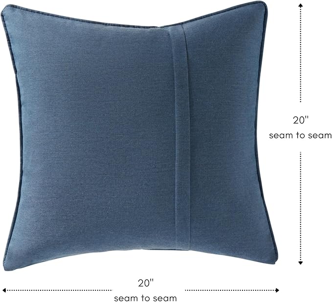 Greendale Home Fashions Sunbrella 20" Square Outdoor Throw Pillow with Removable Cover (Set of 2), Spectrum Denim 2 Count