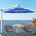 EliteShade USA Atlas 3-Tier 11FT Full Aluminum Cantilever Patio Umbrella for Outdoor restaurant Garden Courtyard Deck Pool and Marketing with Light(No battery),Royal Blue