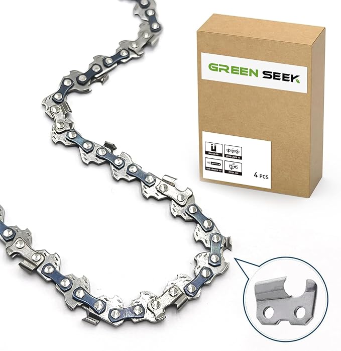 8-Inch Chainsaw Chain 4-Pack – 1/4" Pitch, .043" Gauge, 48 Drive Links, Semi-Chisel Replacement Chain for 8" Mini Chainsaw and Electric Pruning Saw