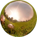 Nerien 6 Inch Gazing Ball, Stainless Steel Garden Mirror Globe, Polished Ornament Sphere, Hollow Floating Reflective Hemisphere, Home Outdoor Pond Housewarming Swimming Pool Decoration Gift, Rose Gold
