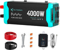 4000W Pure Sine Wave Inverter 12V DC to 120V AC for RV, Truck, Off-Grid, Home, Solar Car Power Inverter with Dual AC Hardwire Port, 20A Socket, 5V 2.1A USB