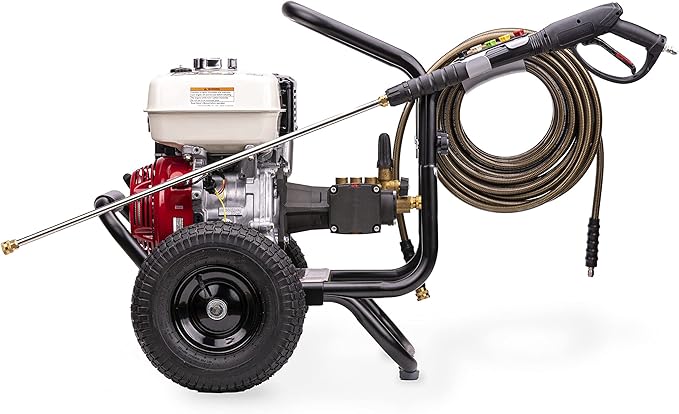 SIMPSON Cleaning PS60869 PowerShot 4000 PSI Gas Pressure Washer, 3.5 GPM AAA Triplex Pump, Honda GX270 Engine, Includes Spray Gun, Wand, 5 QC Nozzle Tips, 3/8-inch x 50-Foot Monster Hose, 49-State